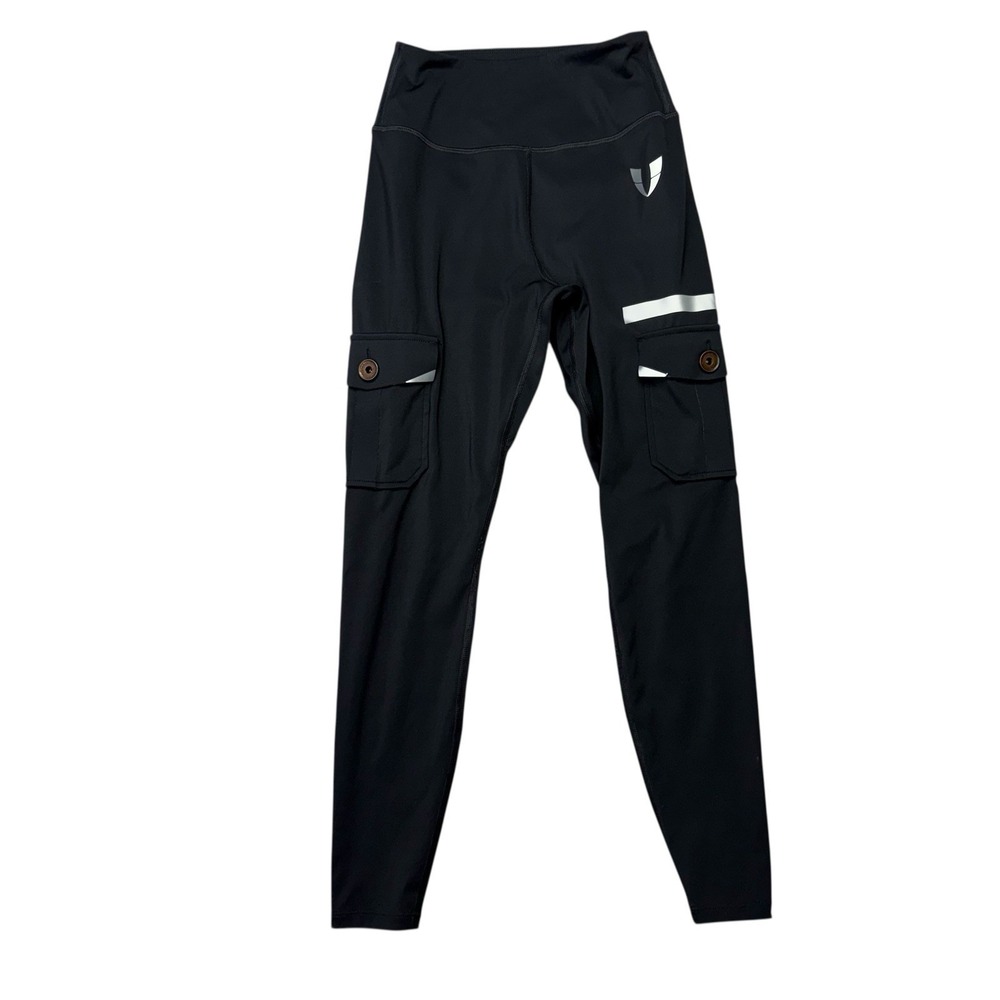 Firm Abs Womens Leggings XXS Black Cargo Pockets High Rise Workout Gym Active